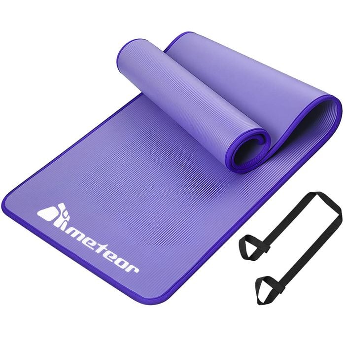 METEOR 183x65cm Purple NBR Yoga Mat in 10mm Thickness Bunnings