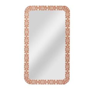 Belle Adina Bone Inlay Handcrafted Mirror 120x70cm - Peach/White
