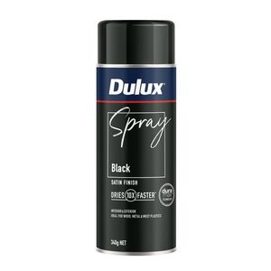 Dulux 340g Black Satin Finish Spray Paint