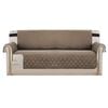 Smarcute 4 Seater Quilted Reversible Sofa Cover with Straps Taupe