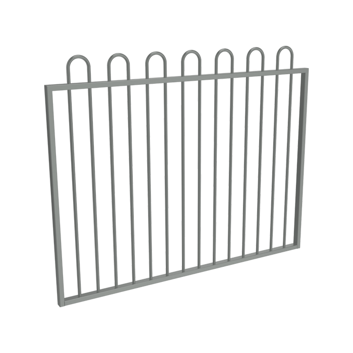 ProtectorAl 1201 - 1500 x 1200mm Palladium Silver Aluminium Garden Gate Loop Top
