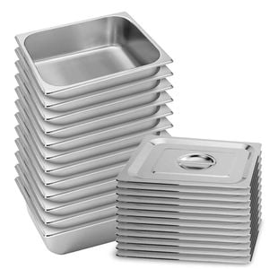SOGA 12X 1/2 GN Pan 10cm With Lid – Stainless Steel