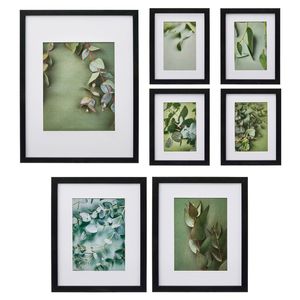 Pixel Various Sizes Black Gallery Photo Frames - 7 Pack