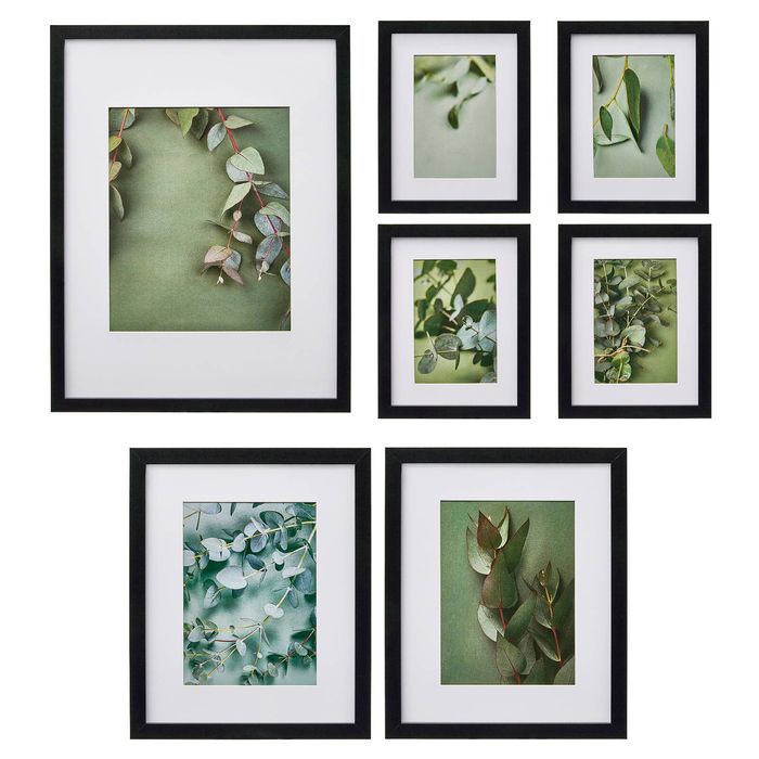 Pixel Various Sizes Black Gallery Photo Frames - 7 Pack