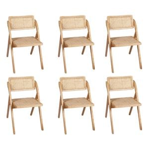 Levede 6pcs Chairs - Natural Wood Colour