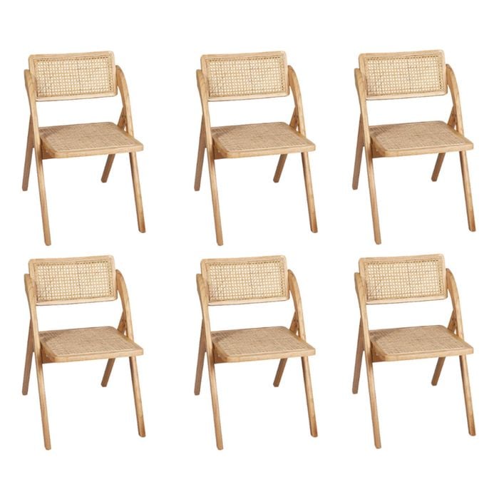 Levede 6pcs Chairs - Natural Wood Colour
