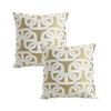SOGA 2X 50cm Artistic Olive Green White Geometric Pattern Throw Pillow