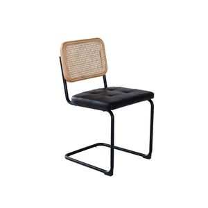 benssur OSLO Set of 2 Black Steel Rattan Dining Chairs