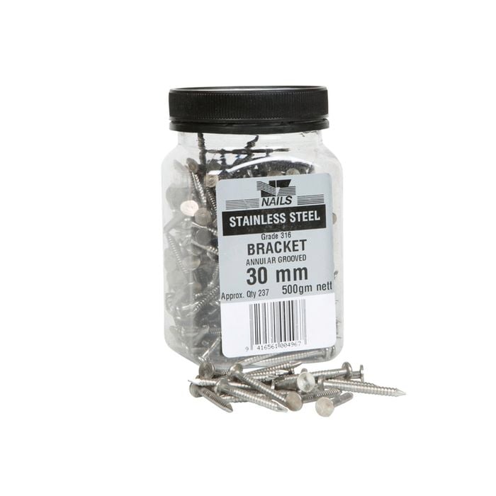NZ Nails 30 x 3.15mm 316 Stainless Steel Flat Head Nail - 500g Pack
