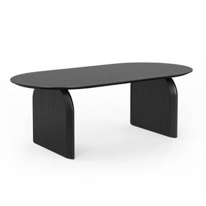 Arco Black 200cm Oval Oak Dining Table