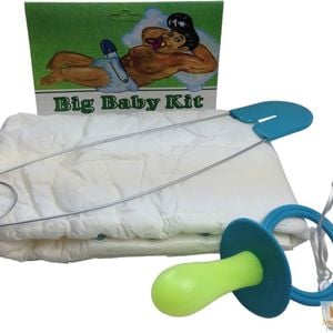 ADULT BABY COSTUME Big Giant Diaper Fancy Dress Dummy Nappy Halloween Jumbo Pin