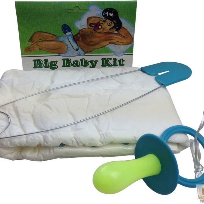 ADULT BABY COSTUME Big Giant Diaper Fancy Dress Dummy Nappy Halloween Jumbo Pin