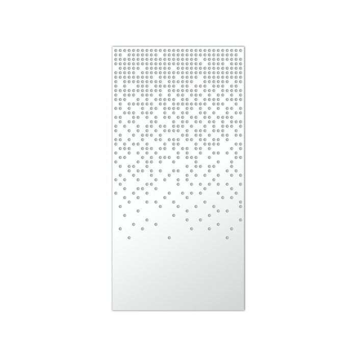 Walpix 1775 x 875 x 2.0mm Perforated Aluminium Decorative Screen Folded Profile Snowflakes - White Satin