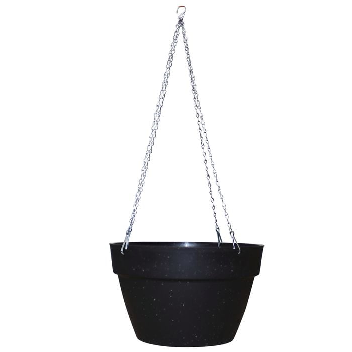Northcote Pottery 32cm Black Terrazzo Look Self-Watering Hanging Basket