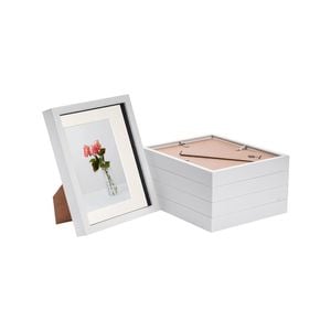 Nicola Spring 8" x 10" White 3D Box Photo Frames - 5" x 7" Mount - Pack of 5