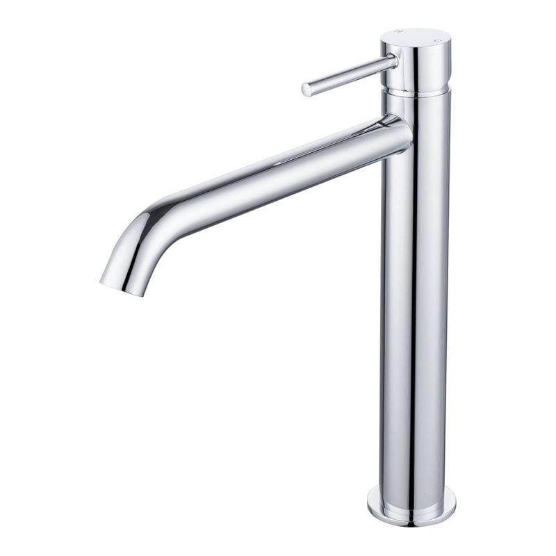 Mondella WELS 4 Star 7.5L/min 25mm Chrome Resonance Pin Lever Curved Spout Vessel Basin Mixer