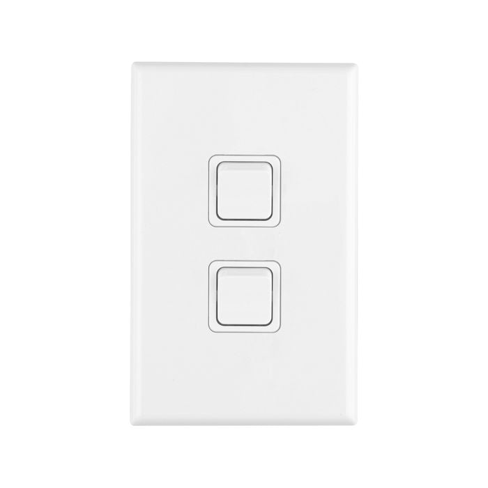 Deta White X7 Double Gang Switch - 10 Pack