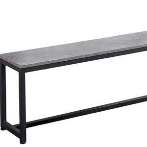 Grey Marble Look Dining Bench - 140 cm