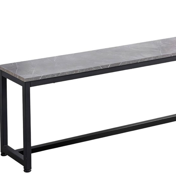Grey Marble Look Dining Bench - 140 cm