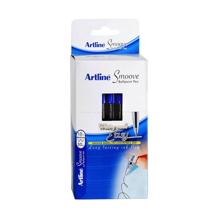 Artline Ballpoint Smoove Pen 1mm (50pk) (Blue)