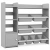 Costway 4-tier Toy Storage Shelf Box Bookshelf Display Rack Grey