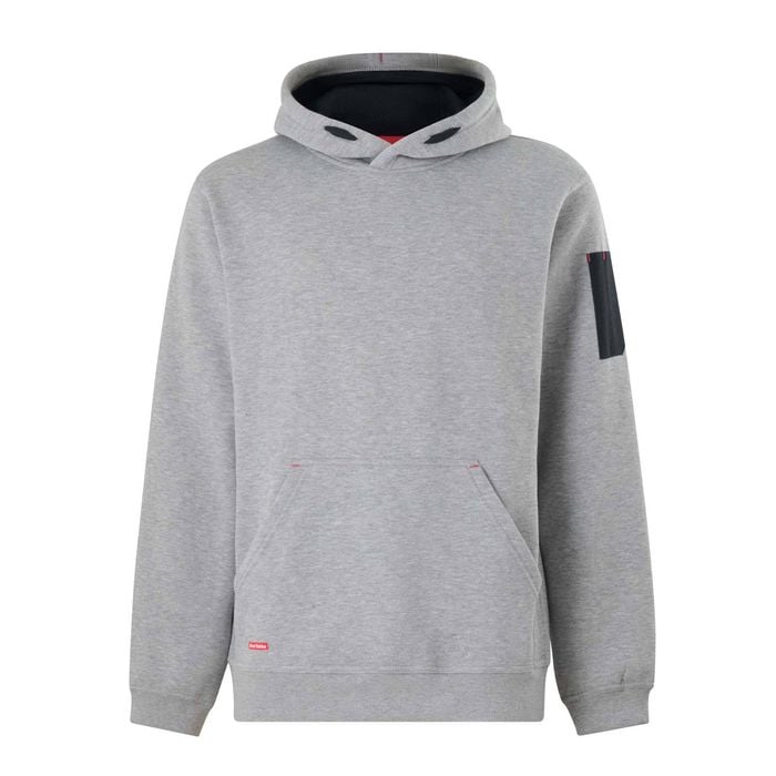 Hard Yakka Light Grey Marle Brushed Fleece Workwear Hoodie - Size 2XL