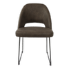 Durafurn Semifreddo Dining Chair Charcoal Fabric with Black Sled Base