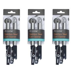 3PK Topchef Stainless Steel Can Opener Kitchen Utensil 19cm Silver