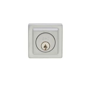 Delf Trade Satin Chrome Contemporary Square Single Cylinder Deadbolt