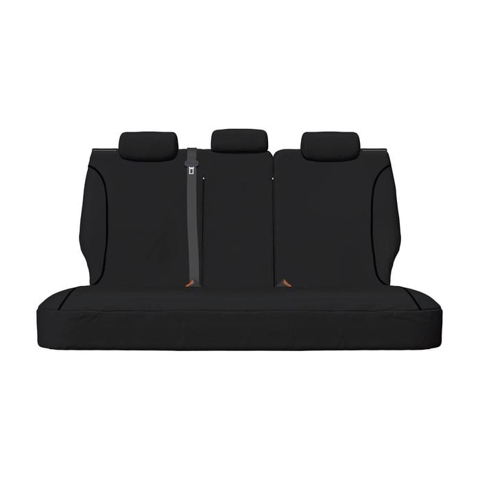 For Isuzu D-Max D Max Dual Cab 2012-2020 TRADIES REAR Black Canvas Seat Covers Black