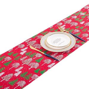Catzon Red Tree Christmas Table Runner 9FT