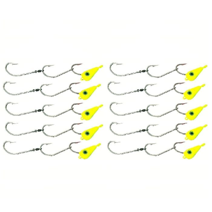 10x 40g TT Lures Bait Trolling Size 6/0 Tarpon Hooks Mackeral Rig - Chartreuse
