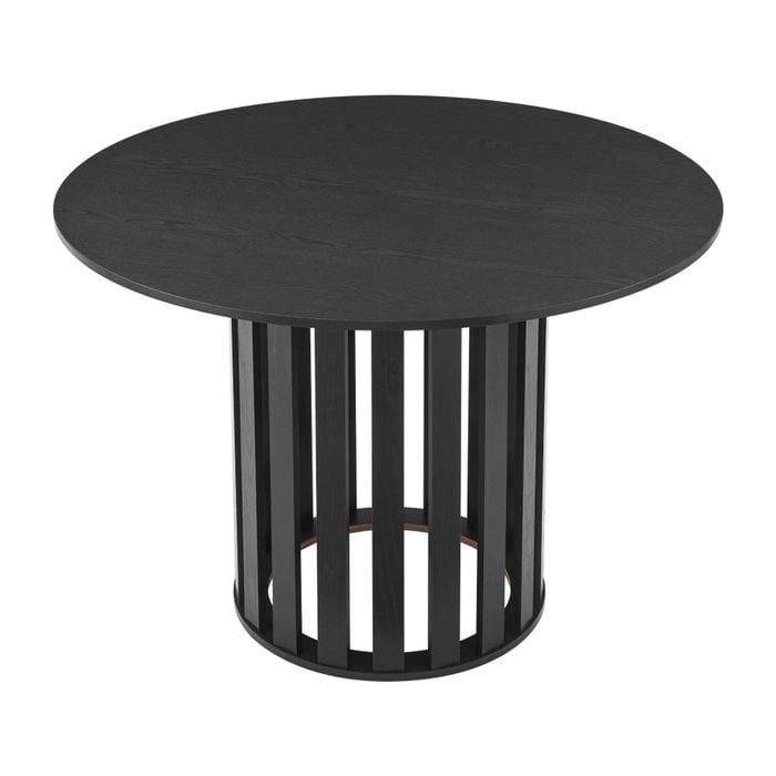 Design Square Ximena Round Wooden Kitchen Dining Table 110cm Black