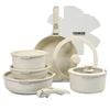 NNEOBA Non-Stick Die-Cast Aluminum Cookware Set Induction-Compatible White