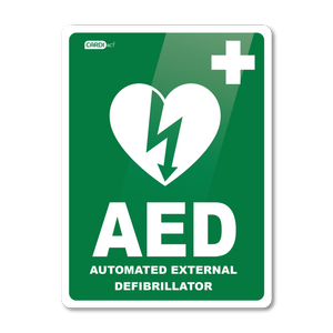 CARDIACT Poly AED Defibrillator Sign 22.5 x 30cm