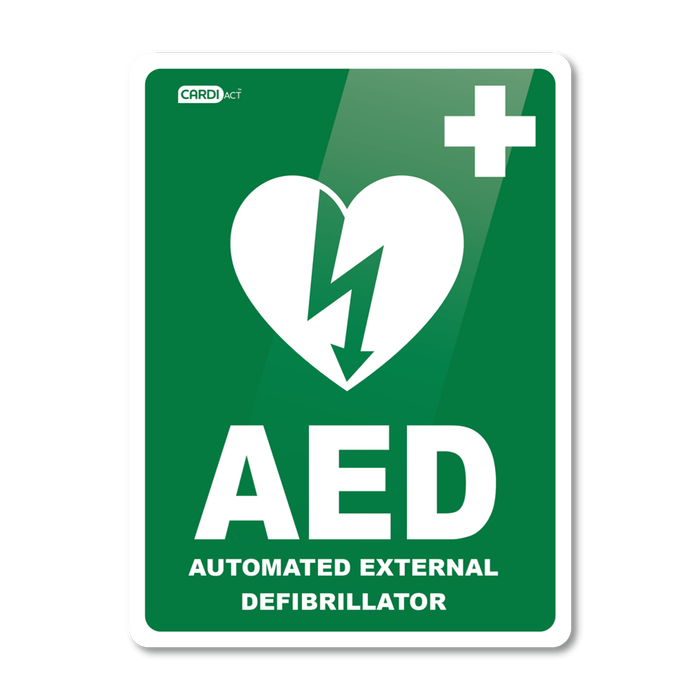CARDIACT Poly AED Defibrillator Sign 22.5 x 30cm