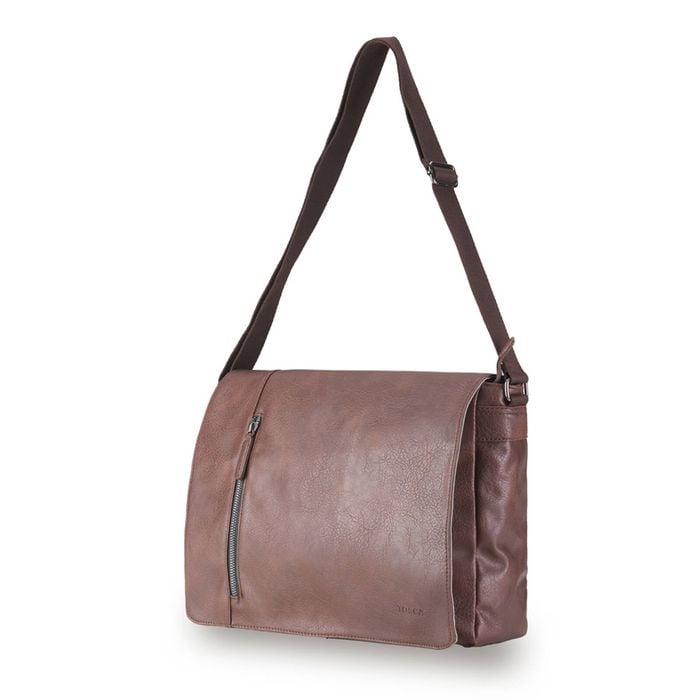 Tosca Vegan Leather Satchel Travel Shoulder Bag - Chocolate
