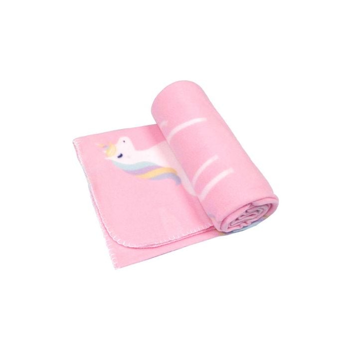 Home by Yatsal Funky Cute Polar Fleece Throw Rug Pink Unicorn