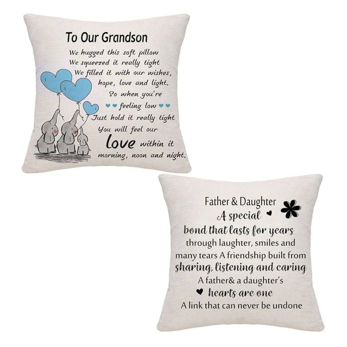 Catzon 2 Pcs Linen Throw Pillow Covers for Dear Dad Birthday Gifts for Father-Set 15