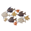 P&P Silver School of Fish Metal Wall Decor with Sturdy Frame and Coastal Ocean-Inspired Design