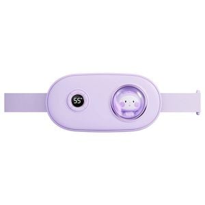 Catzon Portable Heating Pad Belly Wrap 3 Heat 5 Massage Modes-purple