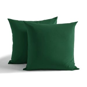 Dreamaker 250TC Cotton & Recycled Polyester Blend European Pillowcase Twin Pack Hunter Green