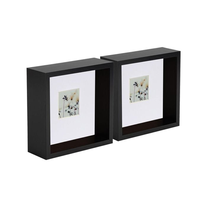Nicola Spring 5 Piece 6 x 6 3D Shadow Deep Box Photo Frame Set - Craft Display Picture Frame with 2 x 2 Mount