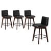 Oikiture 4X Bar Stools Swivel PU Leather Black