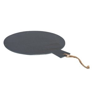 Argon Tableware 35cm Round Serving Paddle - Natural Slate Raw Cut Serving Platter Pizza Savoury Placemat Cheese Board