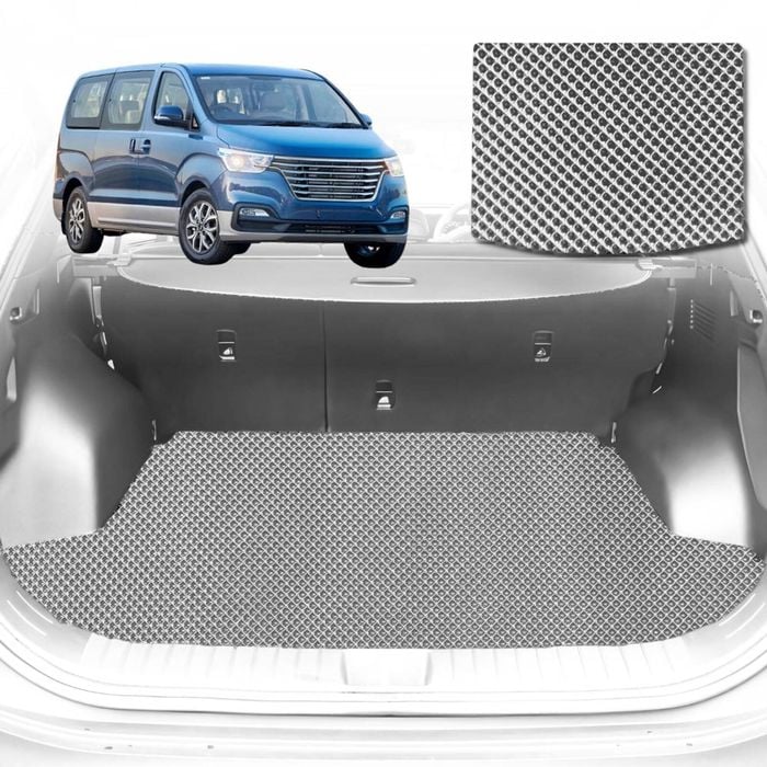 6D Diamond Car Boot Mat for Hyundai iMAX TQ2007-Current-Cargo Mat-Grey-Outback GT