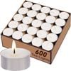 600pcs Tea Light Candles 9 Hour Burn Tealight Wedding Smokeless Crystal Wax Bulk