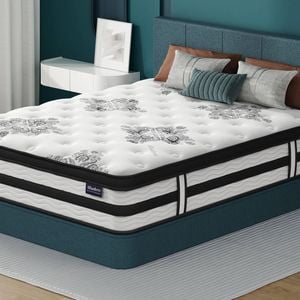 ALFORDSON Mattress Pocket Spring 34CM Double Bed Euro Top Latex Foam 5 Zone