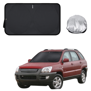 Front Windscreen Sun Shade for Kia Sportage 2005 - 2010 KM - Standard 150 x 85 cm - Black