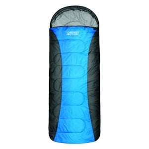 Wildtrak Forrest Junior 205x65cm Hooded Sleeping Bag Thermal Camping Blue/grey